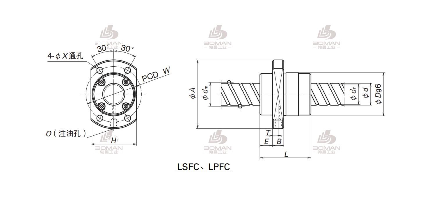 LSFC3232-3-UPFC滚珠丝杠
