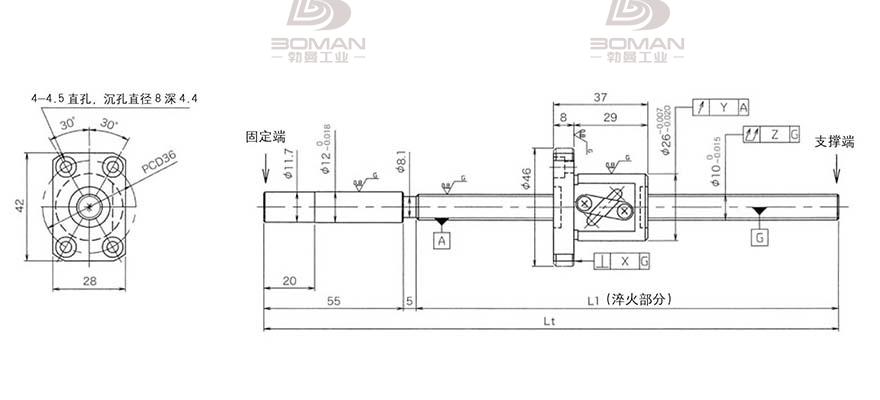 KURODA GG1004DS-BAPR-0255A c5级精密研磨丝杆黑田
